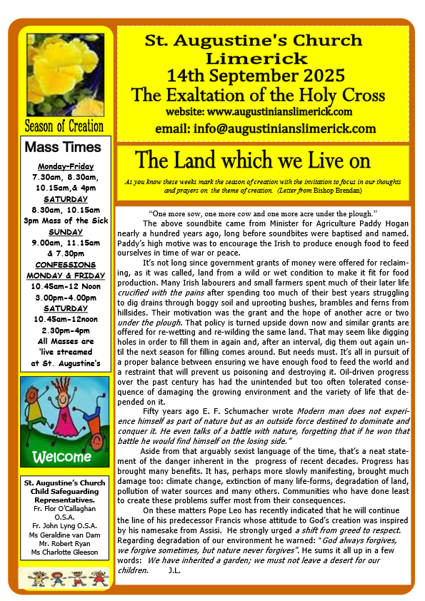 09 14 2025 bulletin augustinians limerick thumbnail