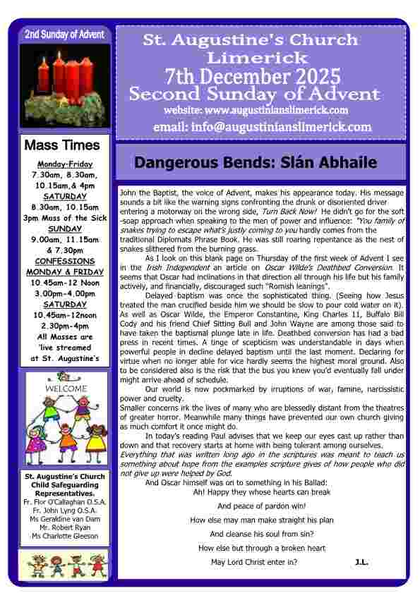 12 07 2025 Bulletin Augustinians Limerick