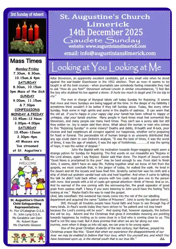 12 14 2025 Bulletin Augustinians Limerick
