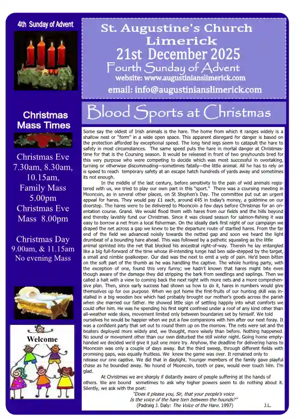 12 21 2025 Bulletin Augustinians Limerick