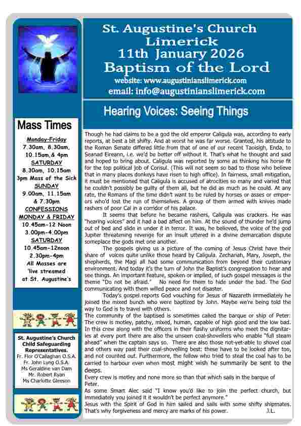 01 11 2026 Bulletin Augustinians Limerick Cover