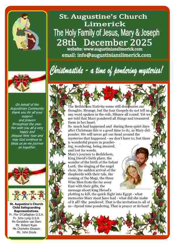 12 28 2025 Bulletin Augustinians Limerick Cover