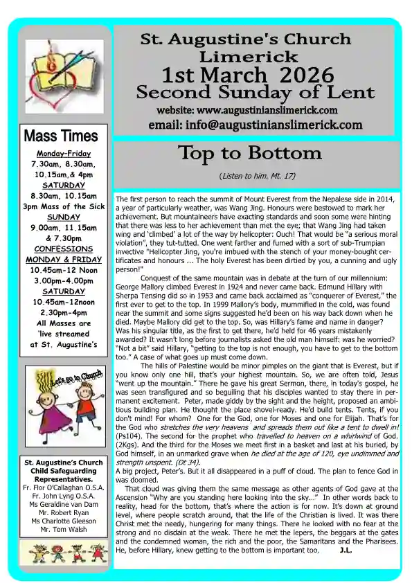 03 01 2026 Bulletin Augustinians Limerick Cover