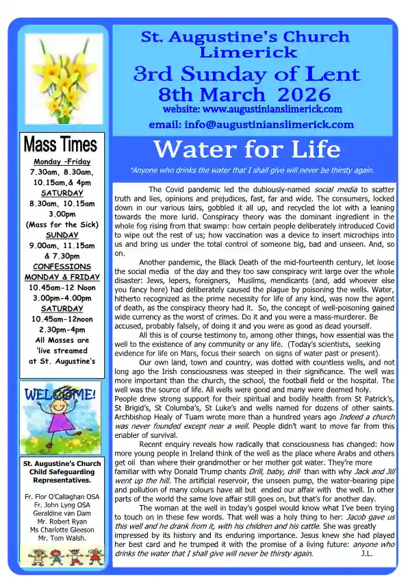 03 08 2026 Bulletin Augustinians Limerick Cover