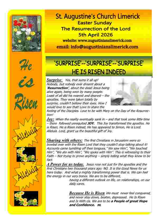 04 05 2026 Bulletin Augustinians Limerick cover