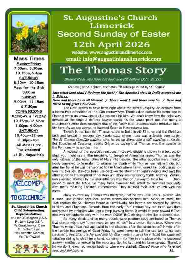 04 12 2026 Bulletin Augustinians Limerick Cover