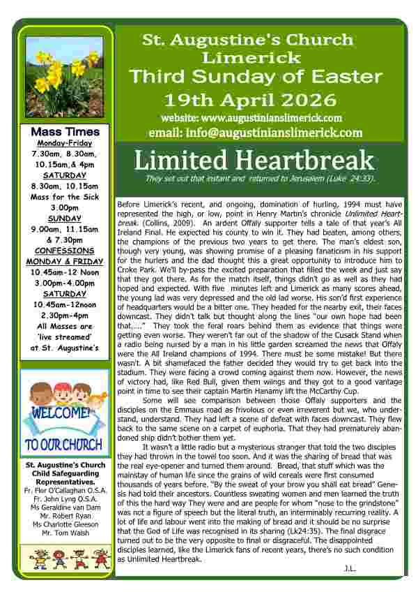 04 19 2026 Bulletin Augustinians Limerick cover
