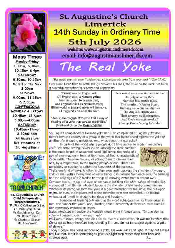 07 05 2026 Bulletin Augustinians Limerick Cover