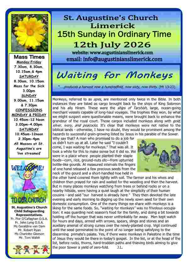 07 12 2026 Bulletin Augustinians Limerick Cover