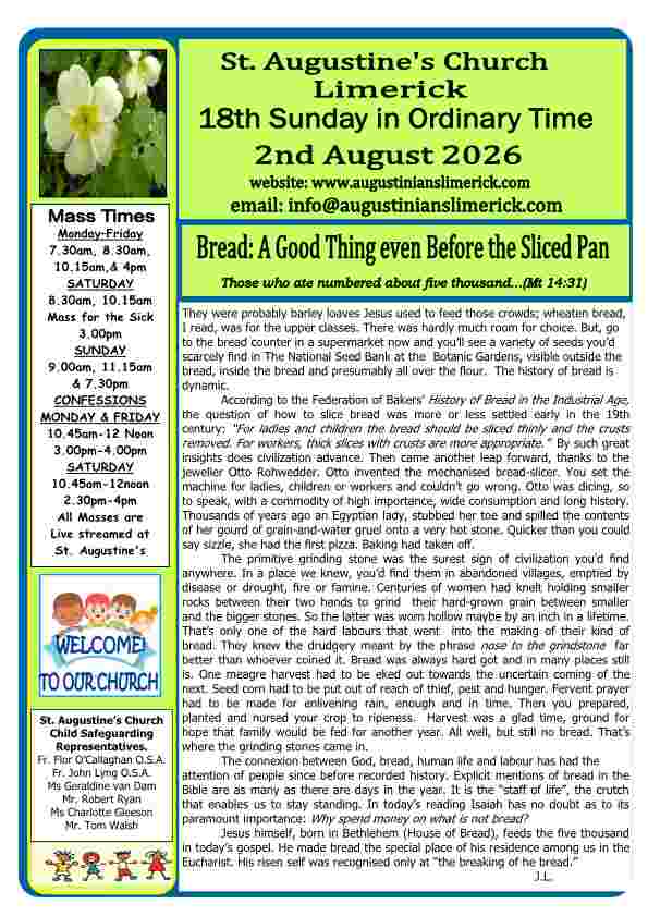 08 02 2026 Bulletin Augustinians Limerick Cover