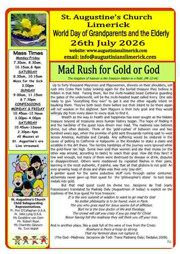 07 26 2026 Bulletin Augustinians Limerick Cover